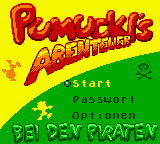 Pumuckls Abenteuer bei den Piraten title screen for GameBoy Color